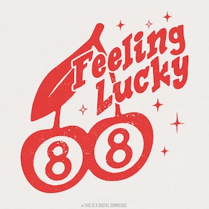Gefühl glückliche Kirschen 8 PNG Clipart, Trendy Lucky 8 Ball, Kirschen Trendy Png, niedliche digitale Datei, Clipart für DIY, Png Clipart Design