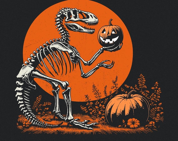 Spooky Saurus png, Halloween Dinosaur png, Kids Halloween png, T-Rex Skeleton kids shirt design, Boy Halloween png, toddler halloween