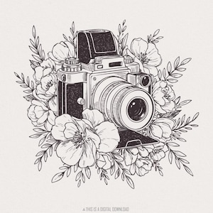 Vintage Retro Camera Png, Boho Sublimazione, Citazione Motivazionale, Wildflower PNG, Design Boho Moderno, Design Sublimazione, Fotografia Png