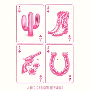 As de coeur Western PNG Design, cartes de poker, Western rétro, cowboy tendance PNG, design par sublimation, téléchargement immédiat, art des bottes de cowboy
