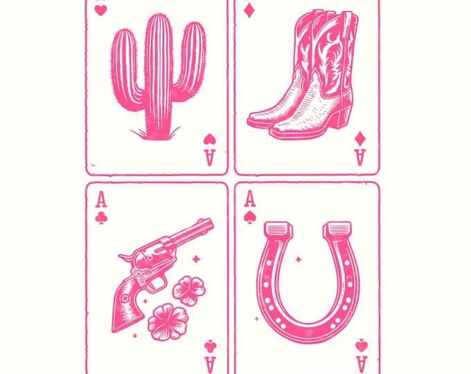 Ace of Hearts Western PNG Design, Poker Cards, Retro Western, Trendy Cowboy PNG, Sublimation Design, Instant Download, Cowboy Boots Art
