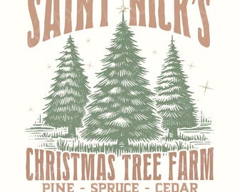 Christmas Tree Farm PNG Sublimation Digital Design, Vintage Xmas PNG, Boho Christmas PNG, Retro Holiday Shirt, Digital Download