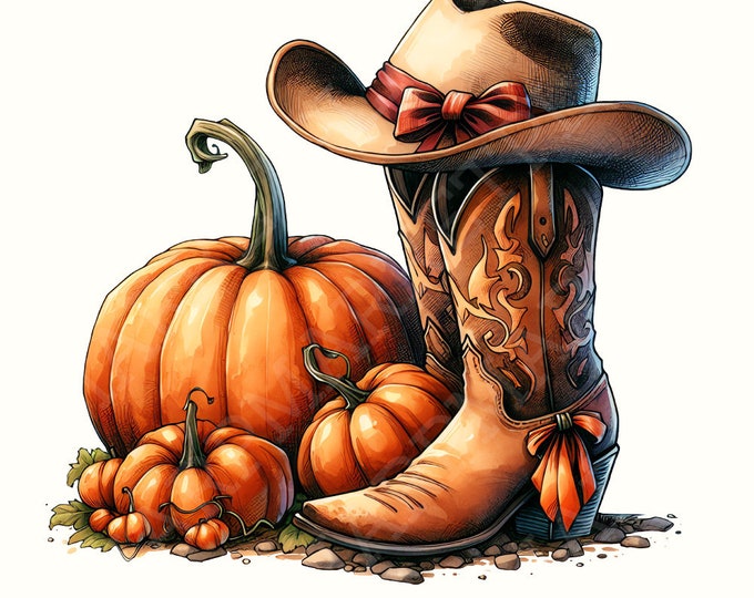 Howdy Pumpkin Png, Halloween Png, Western Pumpkin Png, Fall Vibes Png, Spooky Season Png, Retro Halloween Design, Sublimation Designs