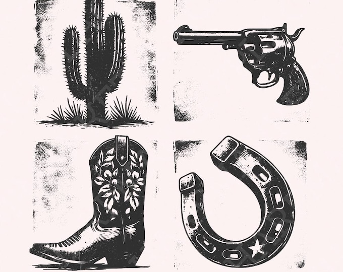 Western PNG Design, Poker Cards, Retro Western, Trendy Cowboy PNG, Sublimation Design, Instant Download, Cowboy Boots Art