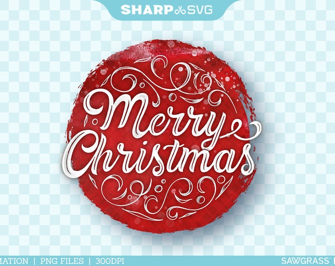 Merry Christmas PNG Sublimation - Christmas Design 3 - Christmas Sublimation - Christmas Clipart - Hand Drawn Watercolor - Sublimation Epson