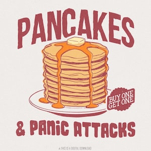 Crêpes et crises de panique PNG, sublimation rétro drôle, design de T-shirt de Style vintage, santé mentale, anxiété, sarcastique téléchargement numérique