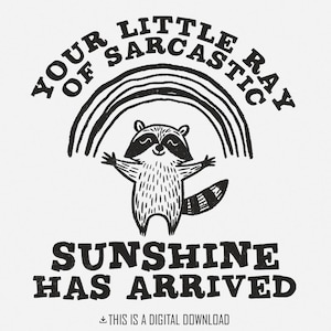 Votre petit rayon de soleil sarcastique, sarcastique png PNG, design drôle de raton laveur, meme raton laveur rétro, citations impertinentes, chemise sarcastique PNG