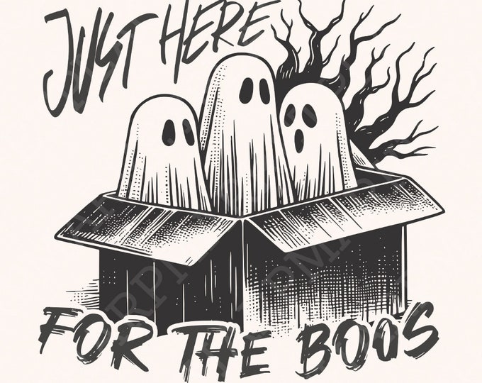 Here for the Boos PNG, Retro Vintage Png, Funny Halloween Shirt, Sarcastic Fall Png, Cute Halloween Shirts, Ghost Fall Png, Trending