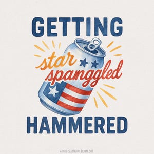 Getting Star Spangled gehamerd PNG, Instant Download, sublimatieontwerp, grappig 4 juli, Independence Day, digitaal ontwerp, 4 juli