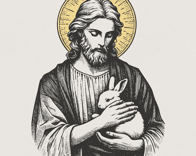 Easter Digital Art, Jesus PNG, Easter Religious, Jesus Christ Easter, Easter Bunny, He Is Risen PNG, Trendy PNG Design