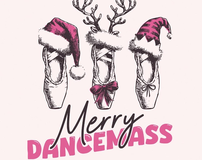 Merry Dancemas PNG, Christmas Ballet, Festive Ballet PNG, Christmas Dancer PNG, Dance Christmas png, Ballet Lover, Santa Dance, Dance Gifts