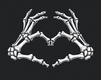 Skeleton Hands Heart png, Halloween png, Skeleton Heart Hands, Skeleton Love png, Skeleton Clipart