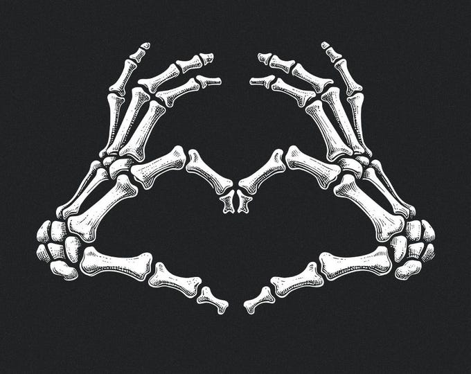 Skeleton Hands Heart png, Halloween png, Skeleton Heart Hands, Skeleton Love png, Skeleton Clipart