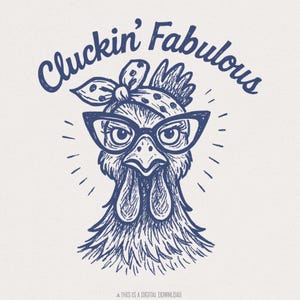 Pollo Fabuloso Cacareando PNG - Camiseta de Pollo Divertida, Arte Retro de Gallina para Amantes de la Granja, Descarga de Pollo Descarado PNG, Diseño de Camiseta Imprimible