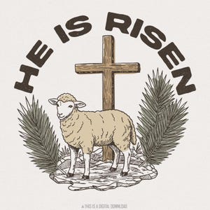 True Easter PNG, handgezeichneter digitaler Download, kommerzielle Nutzung, Sublimationsdesign, Bibelverse, Er ist auferstanden, christliche religiöse Kunst