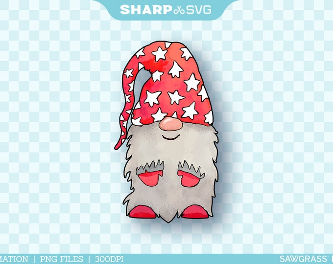 Gnome 2 PNG Sublimation - Christmas Sublimation Design - Gnome Christmas PNG - Christmas Clipart - Hand Drawn Watercolor - Sublimation