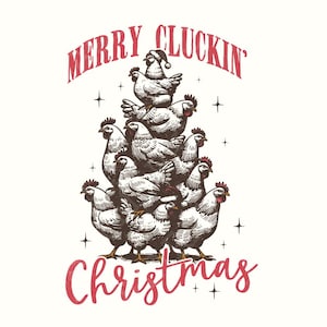 Frohe Weihnachten Png, Weihnachten Bauernhaus Png, lustige Weihnachtshühner Png, Weihnachtshemd Design, Sublimation Download