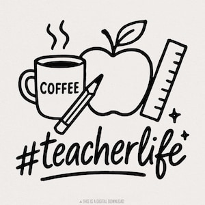 Teacher Life png, terug naar school, leraarshirt png, Teach Love Inspire, sublimatieontwerp, leraarcitaten png, retro lesgeven png, png-bestand