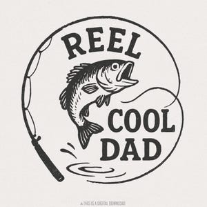 Papá genial con carrete retro (Png), deseando estar pescando (Png), frases divertidas para papá (Png), Día del padre (Png), pesca de lubina (Png), papá humorístico (Png), papá moderno (Png)