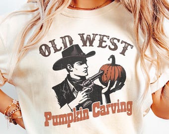 Old West Pumpkin Carving Digital Download, Western PNG Designs, Trendy Western Graphics, Halloween, Fall, Sublimation, Thanksgiving Download