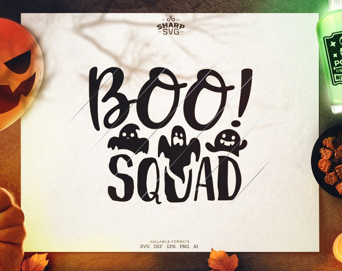 BOOsquad SVG - SVG Files for Cricut - Halloween SVG Files  - Pumpkins svg - halloween quotes svg - halloween silhouette