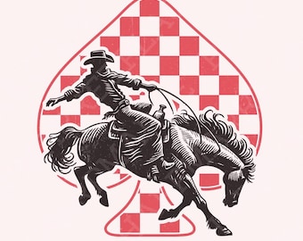 Western Cowboy PNG, Rodeo png, Cowboy ACE, Country Cowboy PNG, Retro Western png, Sublimation, Trendy Western png