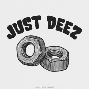 Deez Nuts PNG, descarga digital de frase divertida, definición de palabra, frase de moda, clipart, meme genial, broma de papá, Navidad png