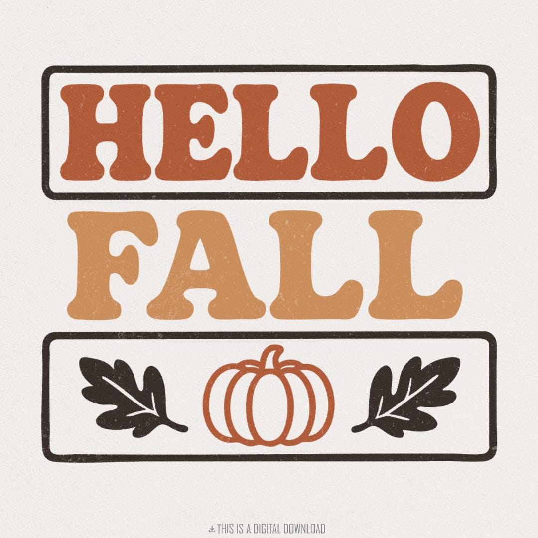 Hello Fall Rounds Png Hello Fall PNG, Autumn PNG, Pumpkin PNG, Fall Digital Download, Rustic ...
