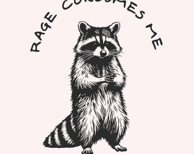 Funny Raccoon PNG, Trash Panda, Digital Design, Raccoon Era, Meme Design, Cute Sarcastic Illustration