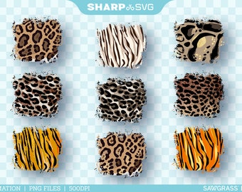 Distressed Square Patterns PNG | Leopard Sublimation Bundle - Sublimation Designs Downloads - Sublimation PNG