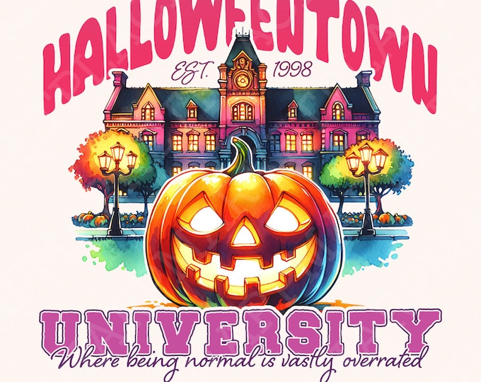 Vintage Halloween Town 1998 Design, Retro Halloween Png Download, Halloweentown Sublimation Clip Art, Fall Png, Matching Halloween