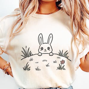 Peeking Cute Rabbit png, Rabbit Clipart PNG, Digital Download, Commercial Use, Shirt Design, Cute Rabbit png, Vector Art