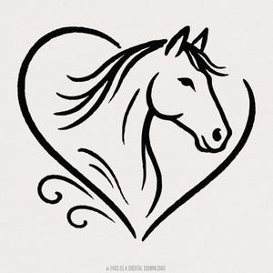 Caballo PNG, Clipart de caballo, Ecuestre PNG, Descarga digital, Silueta de caballo, Archivo POD, Sublimación de caballo hermoso, Cabeza de caballo PNG