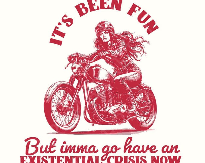 Trendy Existential Crisis PNG, Y2K Retro Aesthetic, Mental Health Sublimation, Funny Sarcastic Design, Sticker, T-Shirt, Motorcycle Art