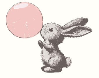Retro Easter Bunny Blowing Bubble PNG, Funny Easter , Groovy Sublimation Design, Vintage Easter Shirt Digital Download
