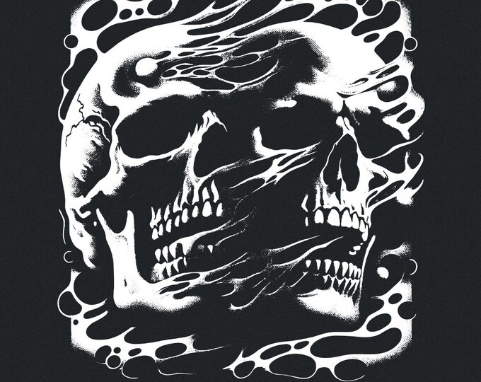 Melting Skull PNG, Gothic Skull Design, Halloween Sublimation, Modern Horror, Dark Aesthetic, Skeleton Art, Spooky Digital Download