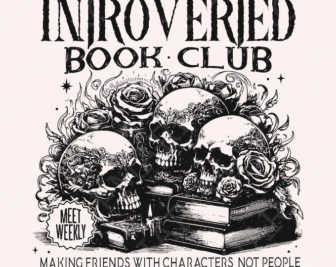 Introverted Book Lover Png, Antisocial Book Club Digital Download, Bookish, Reading Nerd Png, Librarian Svg, Booktrovert