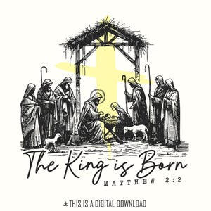 O Rei Nasceu PNG. Natal Religioso Retrô PNG, Jesus é a Razão, Sublimação da Fé, Presépio, Cristão png