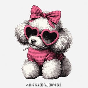 Goldendoodle Coquette PNG, Valentine Hundeliebhaber Design, Pink Valentines Sublimationskunst, Doodle Mom Geschenk, Retro Liebe Clipart, Mama Trending