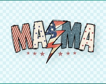 American Mama PNG, Mama Sublimation, Patriotic American Flag, Mama Mini PNG, Fourth of July, Retro 4th of July, Independence Day PNG