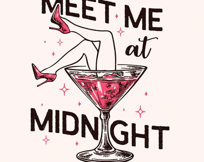 Meet Me At Midnight PNG, New Year Sublimation Design, Disco Ball png, Y2K png, Trendy Valentine PNG, Retro, Trendy New Years png