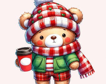 Teddy Bear PNG, Christmas PNG, Christmas Sublimation, Retro Holidays PNG, Coquette, Digital Download, Christmas Designs, Holiday Vibes