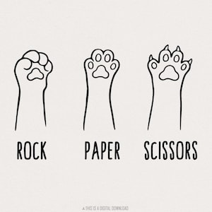 Cat Paw PNG, steenpapierschaar, grappige kat, cadeau voor kattenliefhebbers, png voor POD, gezelschapsdierpoot, Kitty png, digitale download