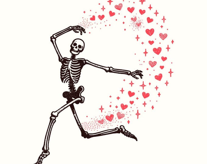 Funny Valentine PNG, Skeleton Valentine, Retro Sublimation Design, Valentines Day Png, Dancing Skeleton, Valentine Skull Svg, Skeleton Heart