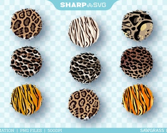 Distressed Leopard Pattern PNG | Circle Sublimation Bundle - Sublimation Designs Downloads - Sublimation PNG