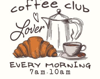 Coffee Club Lover PNG, Trendy Coffee PNG, Coffee Lover PNG, Iced Coffee Lover, Sublimation Design, Coquette png, Social Club png