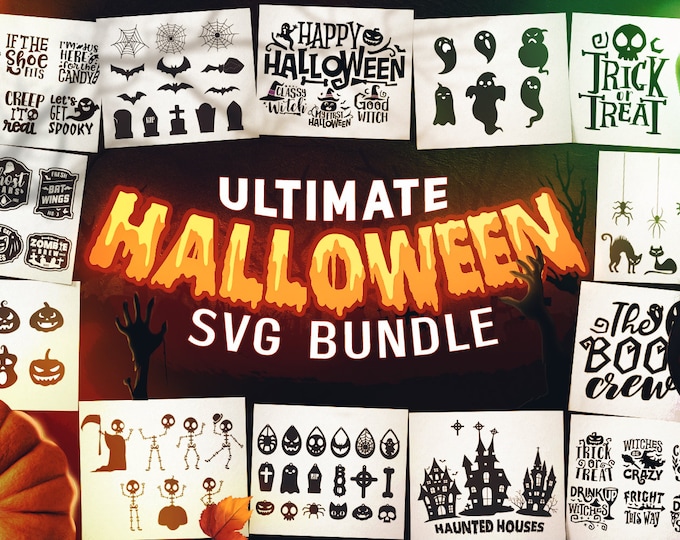 ULTIMATE Halloween SVG Bundle - Halloween Earrings svg - Halloween Sayings svg - Pumpkins svg - Halloween Decorations SVG - Halloween Labels