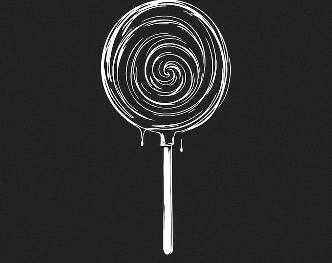 Swirling Lollipop PNG, Retro Candy Design, Artistic Lollipop Print for Sweet Lovers, Eye-Catching Candy Swirl Graphic