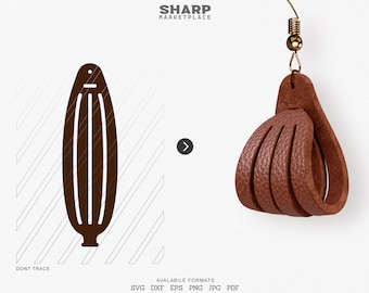 Sculpted Earring SVG, Leather Twisted SVG, Pendant SVG Tridimensional Earrings dxf 3D Leather Jewelry Laser Cut Template Commercial Use