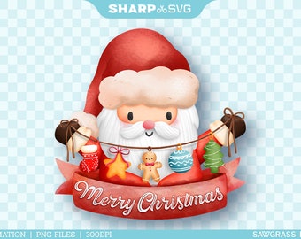 Merry Christmas Santa PNG - Santa Sublimation - Christmas Transparent Sublimation Designs - Christmas Sublimation Prints - Sublimation Epson